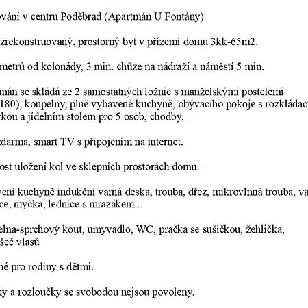 U Fontany 아파트 포데브라디